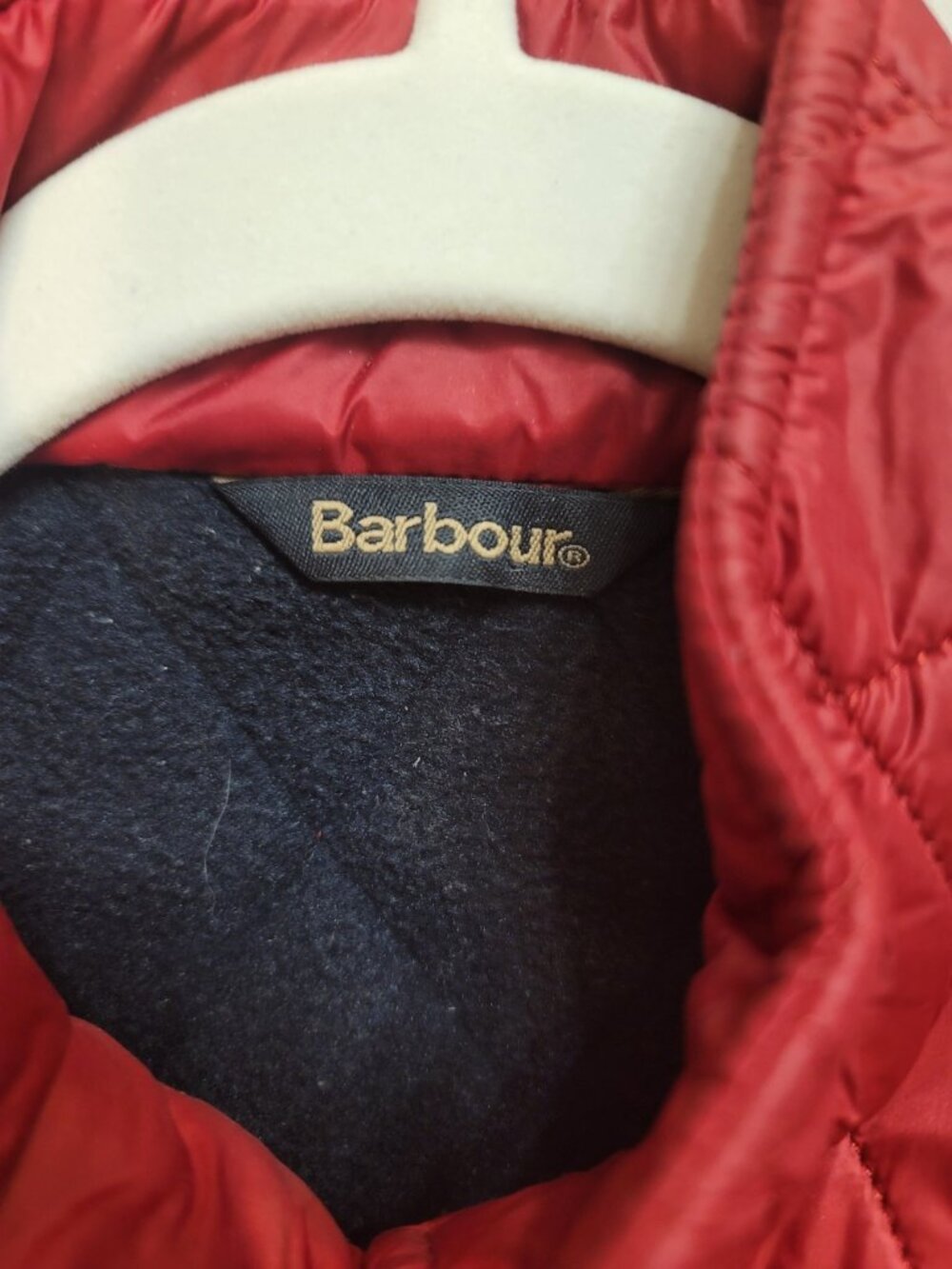 Barbour Wray Gilet Women’s Red Quilted Vest Fleece Lined Full Zip Size US-4 - Picture 6 of 8